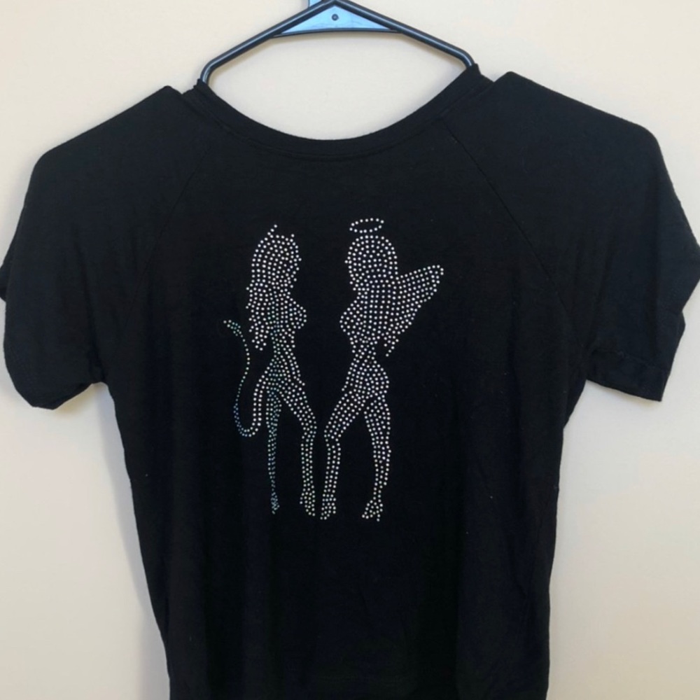 Omighty angel devil bedazzled t-shirt